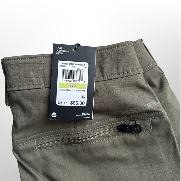Under Armour Men's Tactical Elite Flat Front Pants Green 30x34 NWT 1379201-390 - Picture 3 of 8